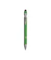 Penna a scatto in alluminio gommato con gommino per touch screen e clip in metallo