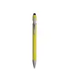 Penna a scatto in alluminio gommato con gommino per touch screen e clip in metallo