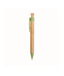 Penna a scatto in bamboo, paglia di grano (50%) e PP (50%)
