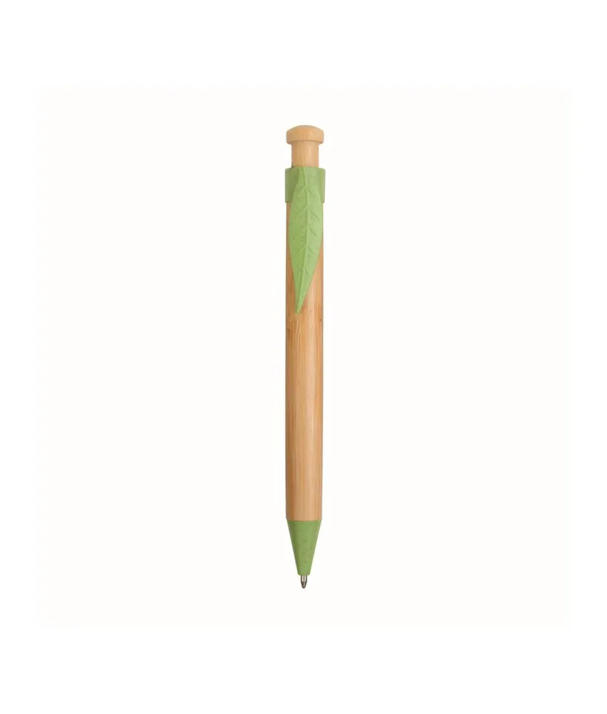 50 pezzi Penna a scatto in bamboo, paglia di grano (50%) e PP (50%)