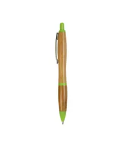 Penna a scatto in bambù con clip in metallo