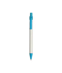 Penna a scatto in carta riciclata con particolari colorati in PLA