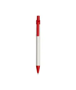 Penna a scatto in carta riciclata con particolari colorati in PLA
