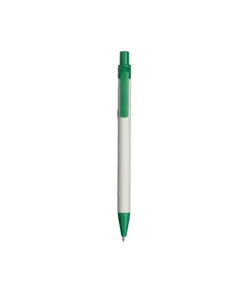 Penna a scatto in carta riciclata con particolari colorati in PLA