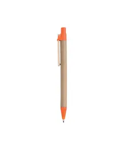 Penna a scatto, in cartoncino, con clip in legno