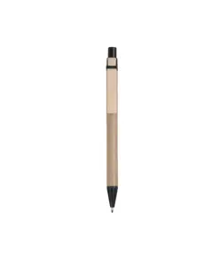 Penna a scatto, in cartoncino, con clip in legno