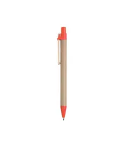 Penna a scatto, in cartoncino, con clip in legno