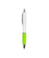 Penna a scatto in plastica ABS, con fusto bianco, impugnatura colorata gommata