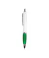 Penna a scatto in plastica ABS, con fusto bianco, impugnatura colorata gommata
