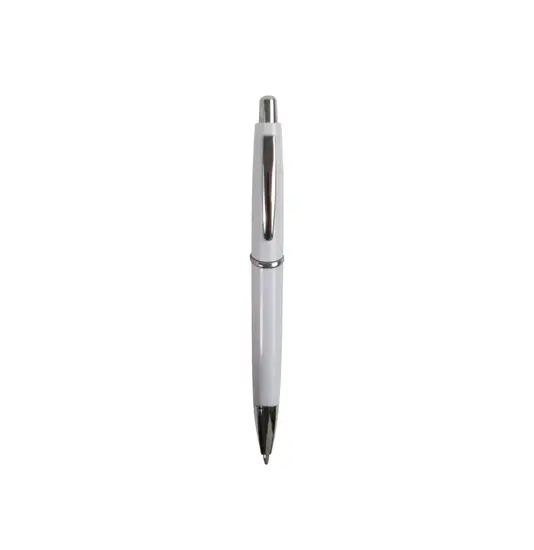 Penna a scatto in plastica ABS, fusto colorato e clip in metallo, refill jumbo
