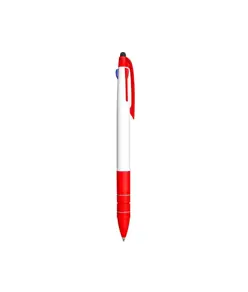 Penna a scatto in plastica con 3 refill dei colori blu, nero e rosso