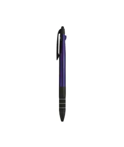Penna a scatto in plastica con 3 refill dei colori blu, nero e rosso