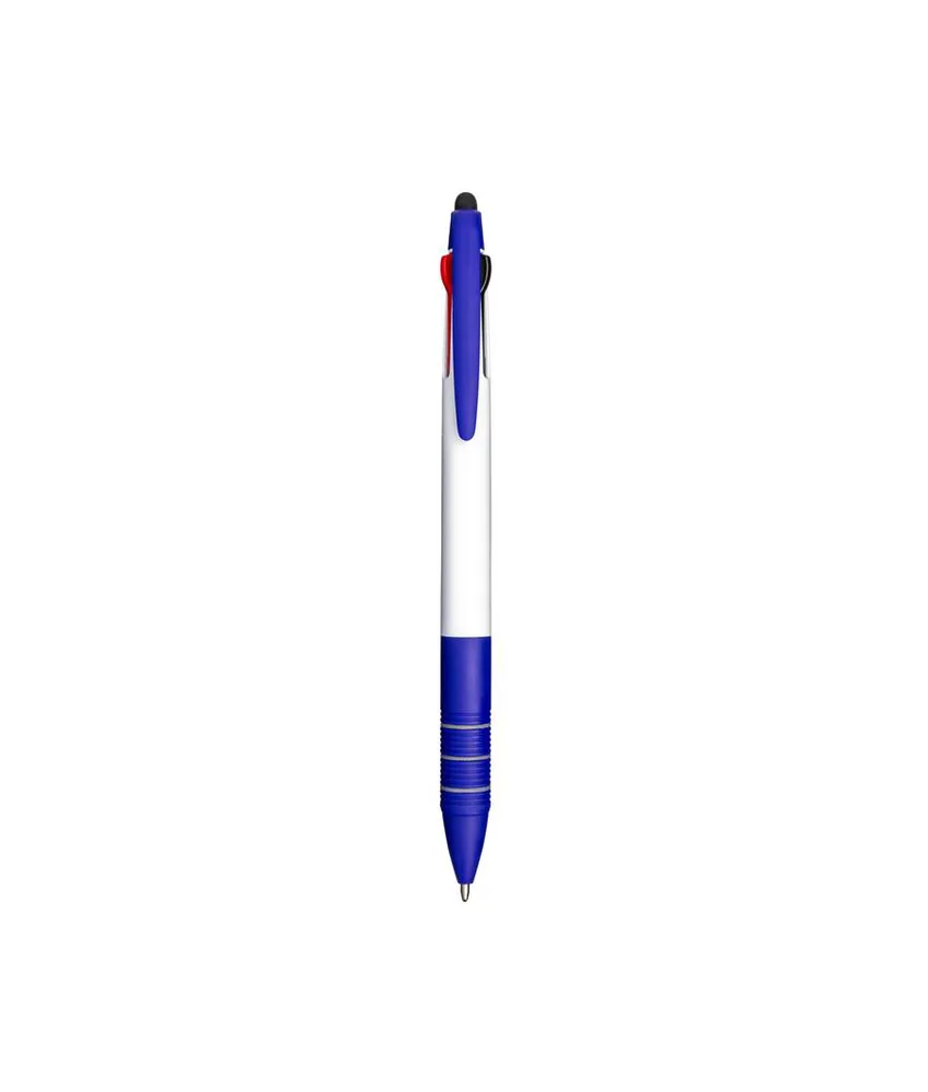 50 pezzi Penna a scatto in plastica con 3 refill dei colori blu, nero e rosso
