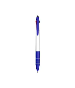 Penna a scatto in plastica con 3 refill dei colori blu, nero e rosso