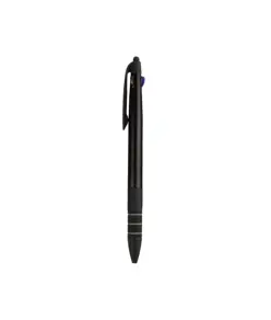 Penna a scatto in plastica con 3 refill dei colori blu, nero e rosso