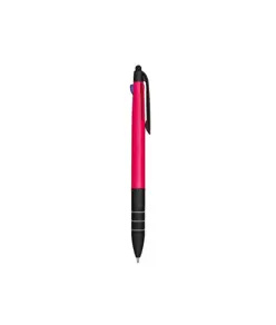Penna a scatto in plastica con 3 refill dei colori blu, nero e rosso