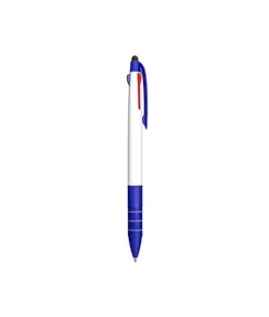 Penna a scatto in plastica con 3 refill dei colori blu, nero e rosso