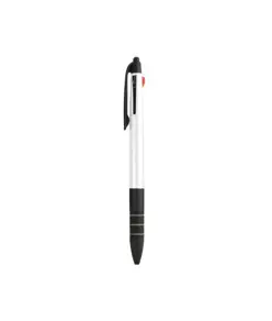 Penna a scatto in plastica con 3 refill dei colori blu, nero e rosso