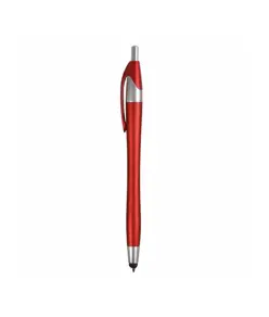 Penna a scatto in plastica con gommino per touch screen