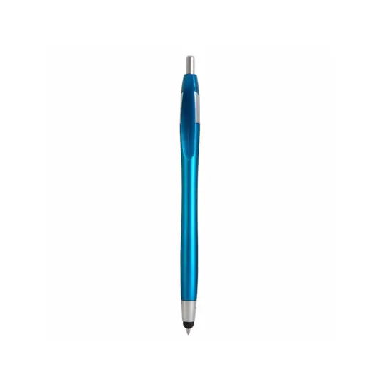 Penna a scatto in plastica con gommino per touch screen