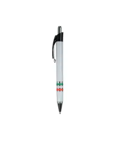 Penna a scatto in plastica con impugnatura tricolore (Italia, Francia, Spagna)