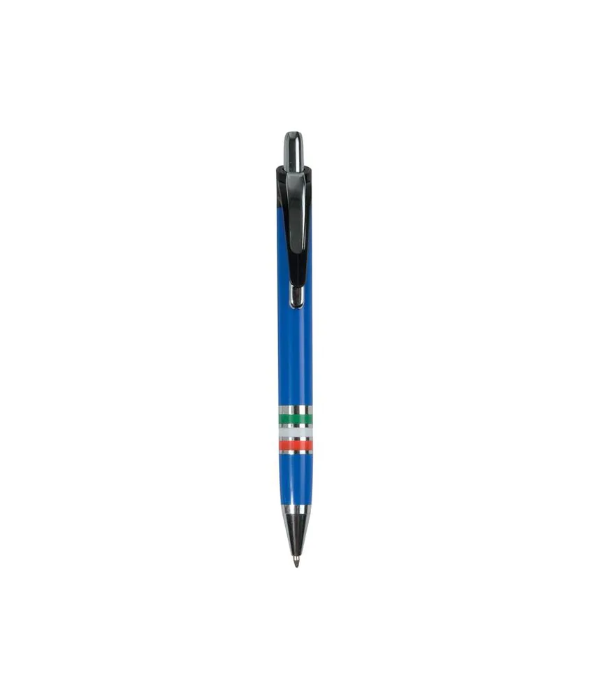 50 pezzi Penna a scatto in plastica con impugnatura tricolore (Italia, Francia, Spagna)