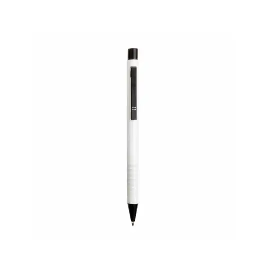 Penna in alluminio con clip nera in metallo
