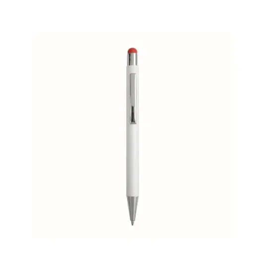 Penna  in alluminio. Il logo inciso a laser diventa dello stesso colore del touch screen.