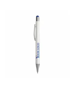 Penna  in alluminio. Il logo inciso a laser diventa dello stesso colore del touch screen.