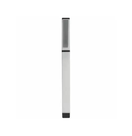 Penna in plastica piatta gommata con clip piatta in metallo e cappuccio