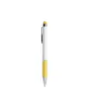 Penna twist con fusto bianco in plastica e impugnatura colorata in alluminio