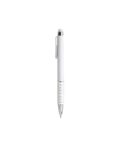 Penna twist con fusto bianco in plastica e impugnatura colorata in alluminio