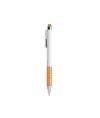Penna twist con fusto bianco in plastica e impugnatura colorata in alluminio