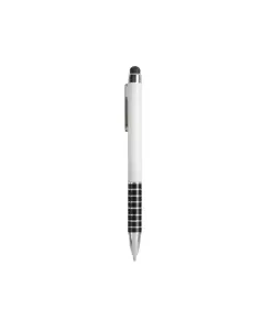 Penna twist con fusto bianco in plastica e impugnatura colorata in alluminio