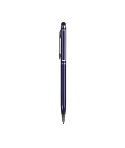 Penna twist con fusto e clip in metallo, con gommino per toch screen in tinta