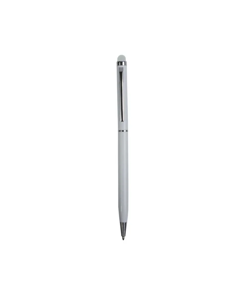 100 pezzi Penna twist con fusto e clip in metallo, con gommino per toch screen in tinta