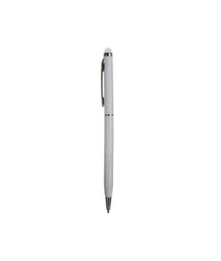 Penna twist con fusto e clip in metallo, con gommino per toch screen in tinta
