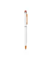 Penna twist con fusto e clip in metallo, con gommino per touch screen in tinta