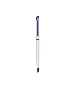 Penna twist con fusto e clip in metallo, con gommino per touch screen in tinta