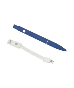 Penna twist in alluminio con clip che si trasforma in cavo di ricarica USB/Lightning/micro