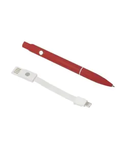 Penna twist in alluminio con clip che si trasforma in cavo di ricarica USB/Lightning/micro