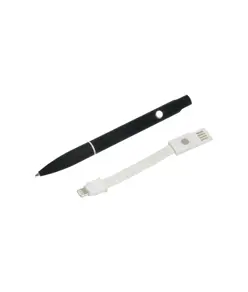 Penna twist in alluminio con clip che si trasforma in cavo di ricarica USB/Lightning/micro
