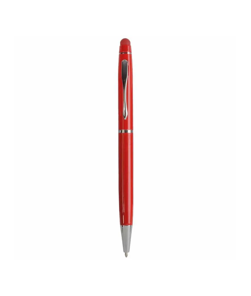 100 pezzi Penna twist in metallo colorata, con gommino per touch screen in tinta