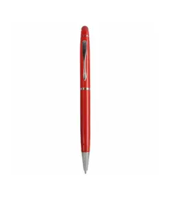 Penna twist in metallo colorata, con gommino per touch screen in tinta