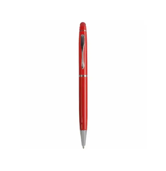 Penna twist in metallo colorata, con gommino per touch screen in tinta