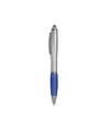 Penna twist in plastica con fusto argentato, impugnatura gommata colorata in tinta