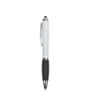 Penna twist in plastica con fusto bianco, impugnatura gommata colorata in tinta