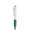 Penna twist in plastica con fusto bianco, impugnatura gommata colorata in tinta