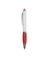 Penna twist in plastica con fusto bianco, impugnatura gommata colorata in tinta