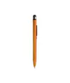 Penna twist in plastica con fusto colorato metallizzato con gommino per touch screen
